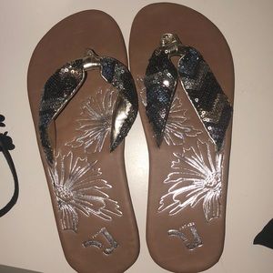 Sparkly flip flops